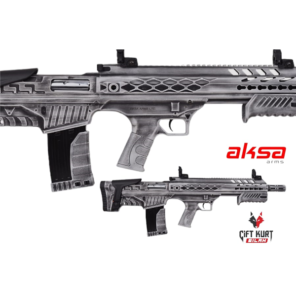 AKSA CROSFİRE T12 Bullpup Şarjörlü Pompalı Yarı Otomatik Hibrit İnox